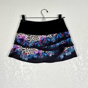 Lucky in Love Floral and Leopard Print Women's Skirt